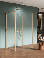 NZ4 Kabina prysznicowa PRIME COPPER BRUSHED 1D prostokątna przyścienna P 110x90x200 szkło czyste 6mm Active Shield 2.0