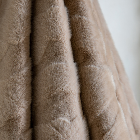 Chevron Rabbit Faux Fur Throw Mink 1300x1700mm