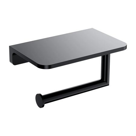 MODERN PROJECT uchwyt na papier toaletowy z półką, czarny mat