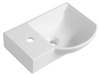 LITOS umywalka ceramiczna narożna 45x32cm, bateria z lewej strony, biała