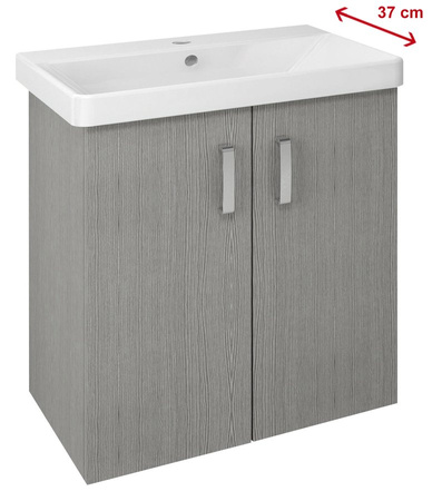 THEIA szafka umywalkowa 66,3x70x35cm, 2 drzwiczki, dąb srebrny