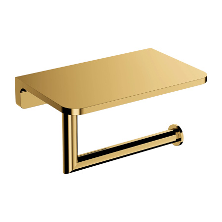 MODERN PROJECT uchwyt na papier toaletowy z półką, złoty połysk