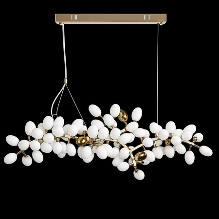 Lampa wisząca VALENTINA 150 cm - biało złota nowoczesny żyrandol