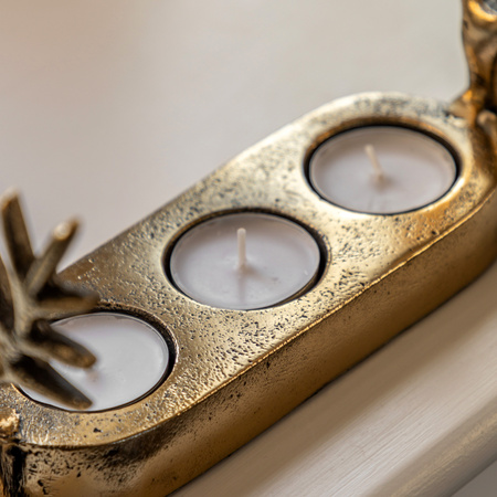 Stag Gold Trio Tealight Holder 250x95x120mm