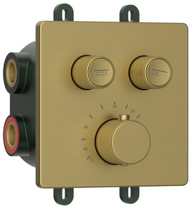 SMART SELECT bateria prysznicowa termostatyczna podtynkowa, box, 2 wyjścia, złoty mat