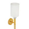 Lampa ścienna DAMA 92 cm-  złoty kinkiet z białym abażurem