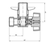 Zawór do pralki z zaworem zwrotnym 1/2"x3/4" - L, chrom