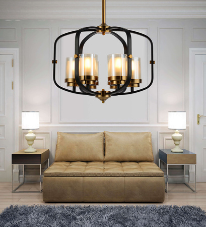 LAMPA WISZĄCA LOFT CZARNO-MOSIĘŻNA BONTON W6