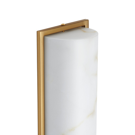 Lampa ścienna MURO LED 66 cm - biały alabaster, złote detale