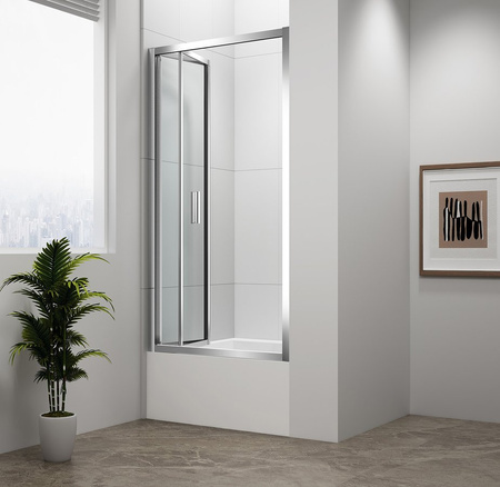 DEEP drzwi prysznicowe składane 1000x1650mm, szkło czyste