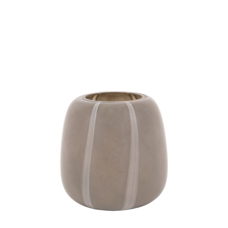Claro Stripe Glass Vase Taupe 200x200x200mm