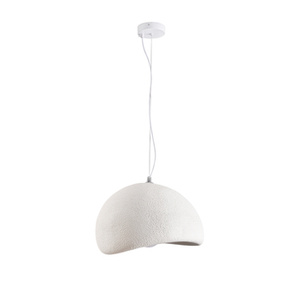 Lampa wisząca STONE 40 cm - biała boho, japadni, wabi-sabi