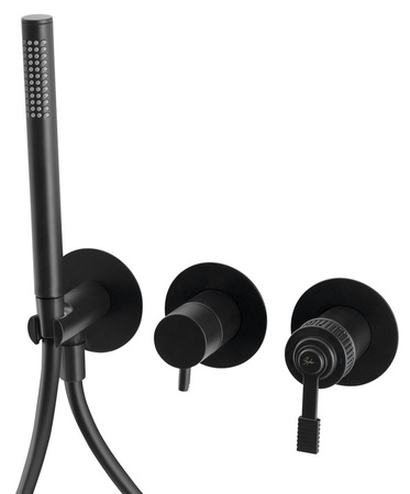 VERSI  bateria prysznicowa/wannowa podtynkowa, 2 funkcje, czarny mat