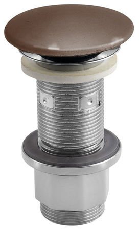 Korek umywalkowy 5/4'', klik-klak, betonowy grzybek, 10-80mm, ciemnobrązowy półpołysk