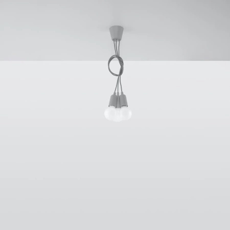 Lampa wisząca DIEGO 3 szara
