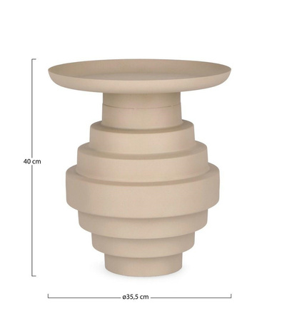 BIZZOTTO Stolik kawowy AMBA 35,5 cm – beżowy, stal malowana, nowoczesny design