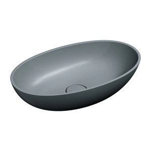 SHELL M+ umywalka nablatowa, 60 x 35 cm, ash grey mat