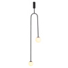 Lampa wisząca LOOP czarna 123 cm z białymi kloszami - nowoczesna do salonu
