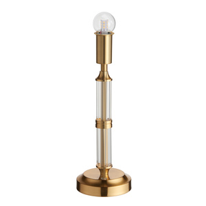 Lampa stołowa Morton – akumulatorowa, szczotkowany postarzany mosiądz, 11 × 11 × 35,4 cm