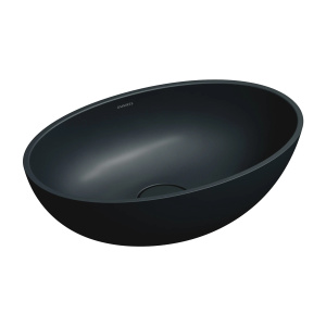 SHELL M+ umywalka nablatowa, 50 x 32 cm, black lava mat