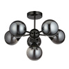 Lampa sufitowa Oscar – 6-punktowa, czarna / dymiona, 49,8 × 49,8 × 37 cm