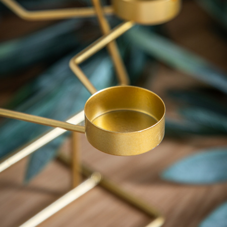 Xmas Tree Tealight Holder x10 Gold 250x245x380mm