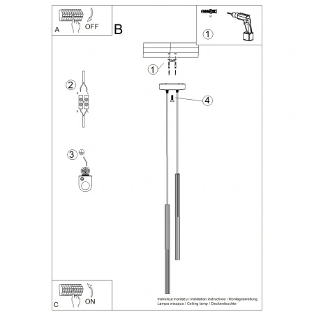 Lampa wisząca ARCHE 2P zielona oliwka