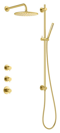 Silhouet SR1 - Silhouet SR1 Podtynkowy termostatyczny zestaw prysznicow szczotkowany mosiądz pvd