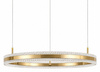 Lampa wisząca ARKADIA LED 80 cm - złoty połysk z kryształowym pierścieniem