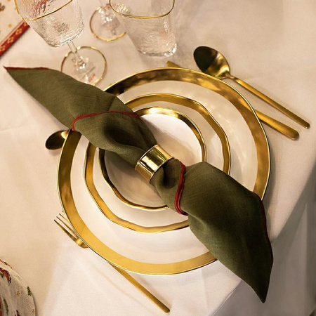 KARE komplet 4 misek BELL 15 cm biało-złoty