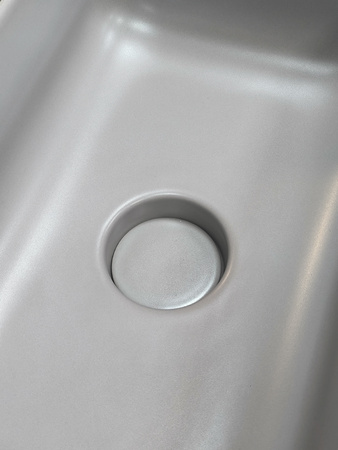 Vitruvit MINIMAL ceramiczna umywalka nablatowa prostokątna 40 x 25 cm Quartz mat z korkiem klik klak Quartz mat (wyprzedaż ekspozycyjna)