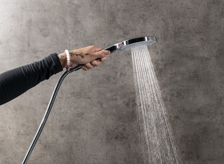 Słuchawka prysznicowa z masażem, 3 tryby, silikonowe dysze, Ø 120 mm, ABS/czarny mat