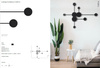 Lampa ścienna CLEX - 6 LED czarna 89 cm