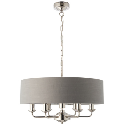 Highclere 6 Pendant Lght Nckl & Chrcoal 350-1200mm