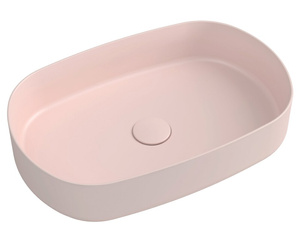 INFINITY OVAL umywalka ceramiczna nablatowa, 55x36cm, salmon