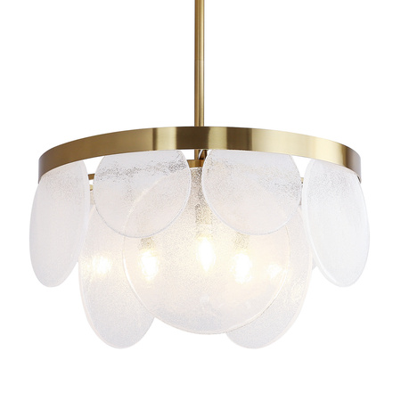 Lampa wisząca AURORA 60 cm - żyrandol mosiężny, szklany