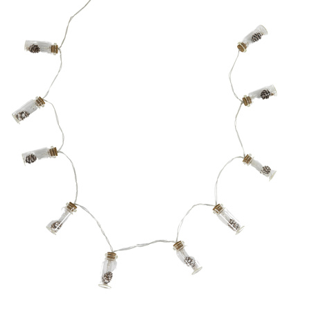 Sabrosa 10 LED String w/Pinecones in Jars L1300mm