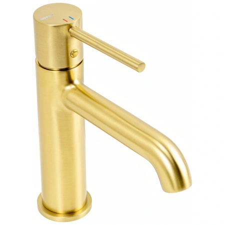 Bateria umywalkowa stojąca, złota