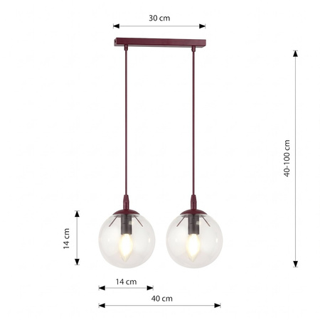 COSMO 2 BURGUNDY TRANSPARENT