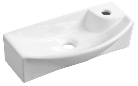 CARLON umywalka ceramiczna, 45x23cm, otwór na baterię po prawej stronie, biały