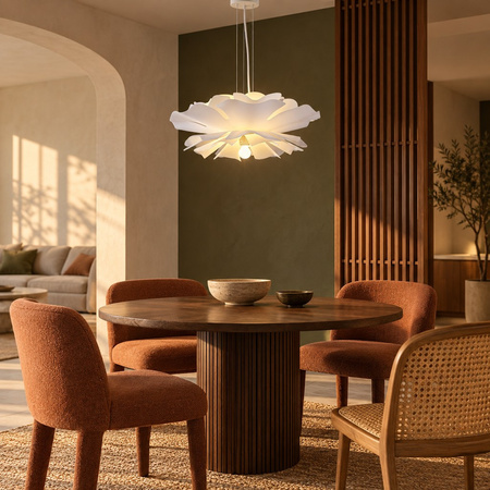 Lampa wisząca PEONY biała 50 cm - nowoczesna lampa sufitowa do salonu