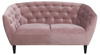 Sofa 2-osobowa Ria – różowa sofa Vic Dusty Rose 18 z czarnymi drewnianymi nogami ACTONA