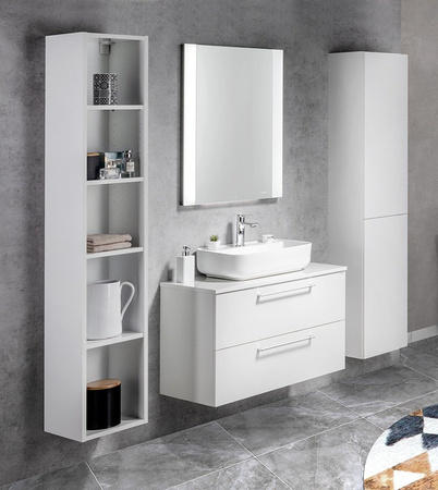 ESPACE słupek wysoki, otwarty z półkami, 30x172x32cm, biały