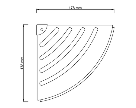 Półka narożna do kabiny prysznicowej 178x178mm, ABS/stal nierdzewna polerowana