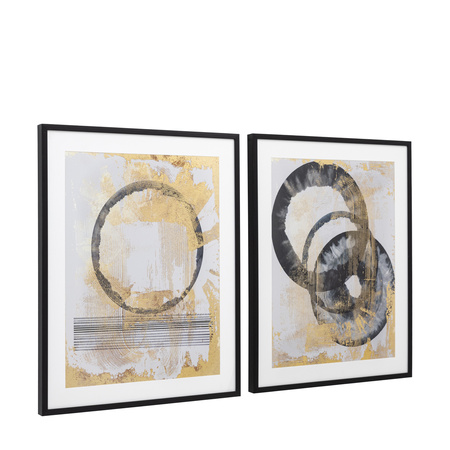 Obraz w ramie „Chord 1 & 2” – czarny, 65 × 3,3 × 80 cm, zestaw 2 szt.