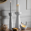 Luna Candlestick Small White (S/2) 85x85x330mm