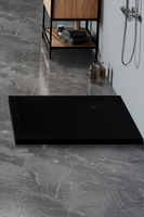 Brodzik MILD SATIN akrylowy kwadratowy 100x100x4,5 czarny