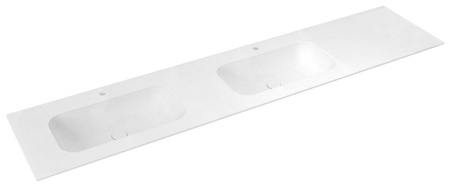 ARUBA umywalka podwójna lewa, 230x51,5 cm, Rockstone biały mat