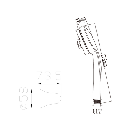 Zestaw prysznicowy, regulowany uchwyt, wąż 1500mm, chrom