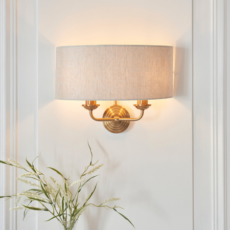 Highclere 2 Wall Light Vintage Brass